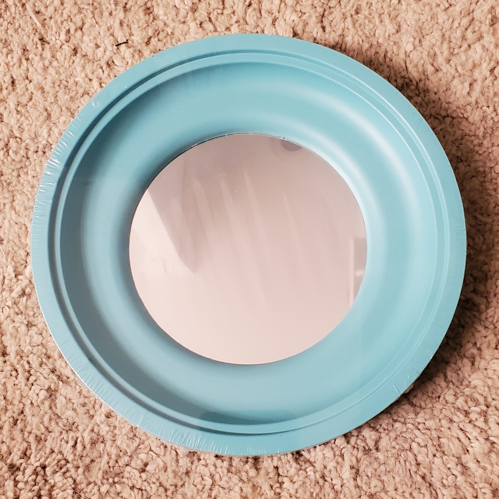 Round Blue Magnetic Mirror